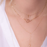 Collier - Chaine rectangle - Fermoir T - Plaqué or - MIA