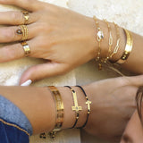 Bracelet - Jonc - Effilé - Plaqué or - QUI-SUIS-JE