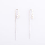 Boucles d'oreilles - Chaînette - Pierre de lune - Argent - JADE