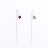 Boucles d'oreilles - Chaînette - Quartz Fumé - Argent - JADE