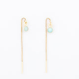 Boucles d'oreilles - Chaînette - Amazonite - Plaqué or - JADE