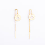 Boucles d'oreilles - Chaînette - Pampille - Plaqué or - JADE
