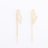 Boucles d'oreilles - Chaînette - Pampille - Plaqué or - JADE
