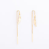 Boucles d'oreilles - Chaînette - Pampille - Plaqué or - JADE