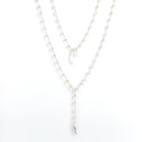 Collier - Chaîne douceur - Plume - Agathe blanche - Argent - ESSENTIELS