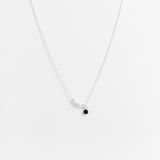 Collier - Chaine diamantée - Onyx - Argent 925 - ISA