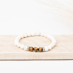 Bracelet homme - Magnésite - Oeil de tigre - Argent - MENKA