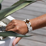 Bracelet homme - Magnésite - Oeil de tigre - Argent - MENKA
