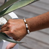 Bracelet homme - Magnésite - Oeil de tigre - Argent - MENKA