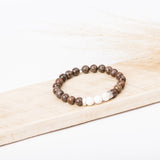 Bracelet homme - Obsidienne - Magnésite - Argent - AQUAE