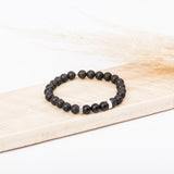 Bracelet homme - Pierre de lave - Onyx - Argent - APOLO