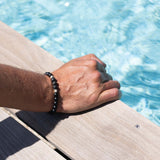 Bracelet homme - Pierre de lave - Onyx - Argent - APOLO