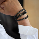 Bracelet homme - Pierre de lave - Onyx - Argent - APOLO