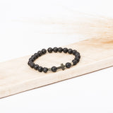 Bracelet homme - Pierre de lave - Pyrite - Argent - ATLAS