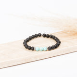 Bracelet homme - Pierre de lave - Magnésite turquoise - Argent - BELLATRIX