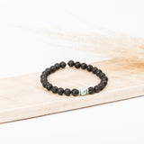 Bracelet homme - Pierre de lave - Magnésite turquoise - Argent - BELLATRIX