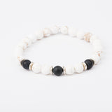 Bracelet homme - Onyx - Magnésite - Argent - MEROPE