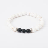 Bracelet homme - Onyx - Magnésite - Argent - MEROPE