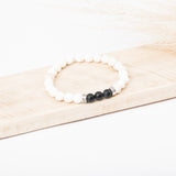 Bracelet homme - Onyx - Magnésite - Argent - MEROPE