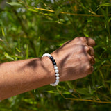 Bracelet homme - Onyx - Magnésite - Argent - MEROPE