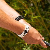 Bracelet homme - Onyx - Magnésite - Argent - MEROPE