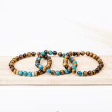 Bracelet homme - Apatite - Oeil de tigre - Argent - MIRA