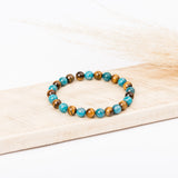 Bracelet homme - Apatite - Oeil de tigre - Argent - MIRA