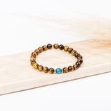 Bracelet homme - Apatite - Oeil de tigre - Argent - MIRA