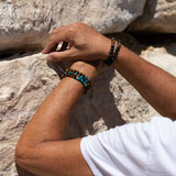 Bracelet homme - Apatite - Oeil de tigre - Argent - MIRA