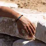 Bracelet homme - Apatite - Oeil de tigre - Argent - MIRA