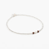 Bracelet - Perle - Cristaux - Chocolat - Argent - SUBTIL