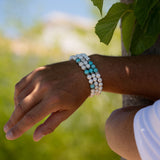 Bracelet homme - Magnésite - Argent - NEPTUNE