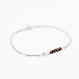 Bracelet - Perle - Cristaux - Chocolat - Argent - SUBTIL