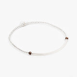 Bracelet - Perle - Cristaux - Chocolat - Argent - SUBTIL