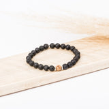Bracelet homme - Pierre de lave - Bois - Argent - ORION