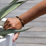 Bracelet homme - Oeil de tigre - Argent - PAON