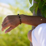 Bracelet homme - Oeil de tigre - Argent - PAON