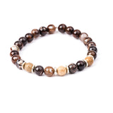 Bracelet homme - Agate feu - Bois - Argent - SIRIUS