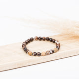 Bracelet homme - Agate feu - Bois - Argent - SIRIUS