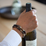 Bracelet homme - Agate feu - Bois - Argent - SIRIUS