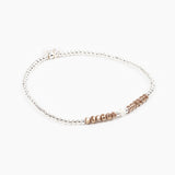 Bracelet - Perle - Cristaux - Taupe - Argent - SUBTIL