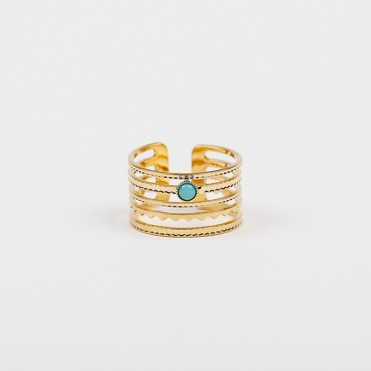 Bague  - Pierre de verre - Plaqué or - AYA