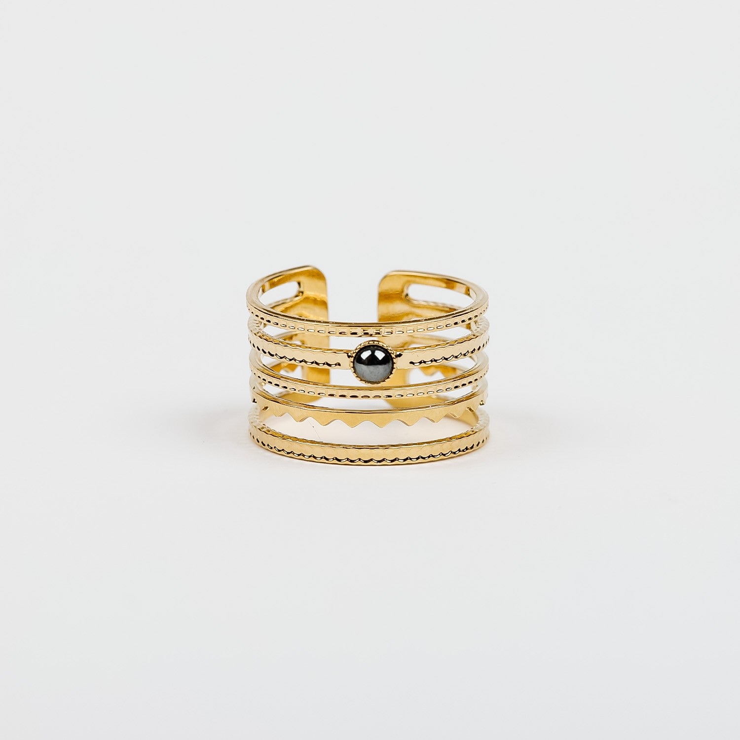 Bague  - Pierre de verre - Plaqué or - AYA
