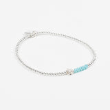 Bracelet - Perle - Cristaux - Turquoise - Argent - SUBTIL