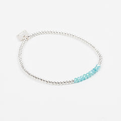 Bracelet - Perle - Cristaux - Turquoise - Argent - SUBTIL