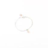 Bracelet - Demi jonc - Quartz Rose - Argent - NINA