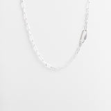 Collier - Chaine trombone - Mousqueton - Plaqué argent - ROXANE