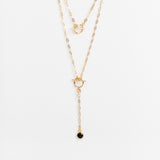 Collier - Chaine rectangle - Fermoir T - Plaqué or - MIA