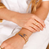 Bracelet - Perle - Cristaux - Bleu roi - Plaqué or - SUBTIL