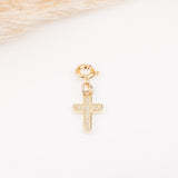 Charm - Mousqueton - Croix - Plaqué or - INTERCHANGEABLE